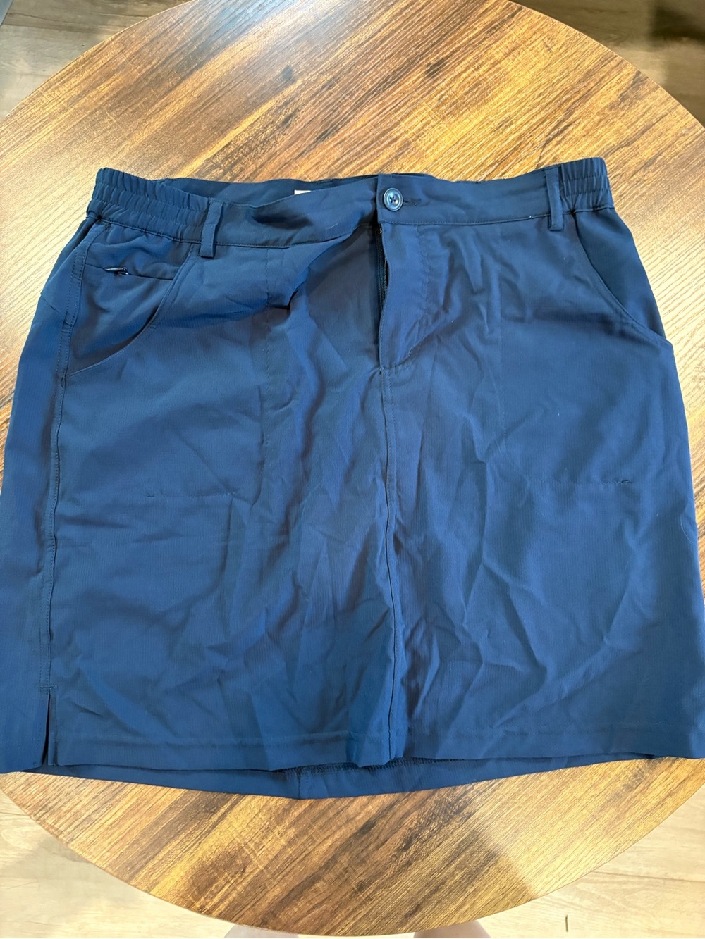 Classic Navy Midi Skirt with Elasticized Waist